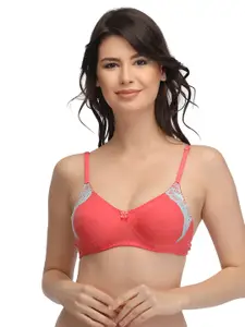 Clovia Cottton Non Padded Wirefree Lacy Full Cup Bra