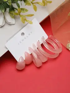 Celena Cole Pink Set of 3 Contemporary Hoop Earrings