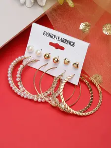 Celena Cole Gold-Plated Set of 6 Contemporary Hoop Earrings