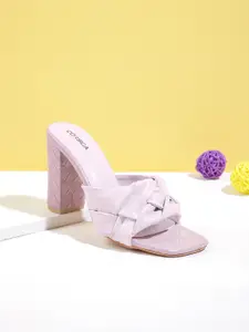 CORSICA Lilac Woven Design Block Heels