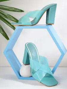CORSICA Turquoise Blue Block Heel Sandals