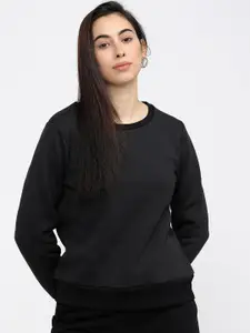 Tokyo Talkies Women Black Sweatshirt