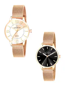 CARLINGTON Women Multicoloured Dial & Multicoloured Stainless Steel Bracelet Style Straps Analogue Watch
