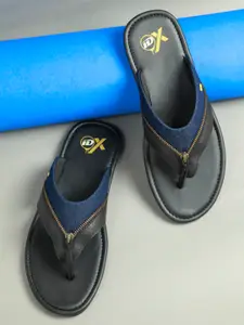 ID Men Black & Navy Blue Comfort Sandals