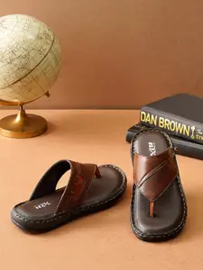 iD Men Brown Flip Flop Slippers