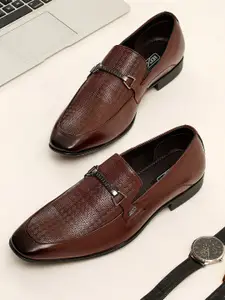 ID Men Wine Leather Formal Shoe