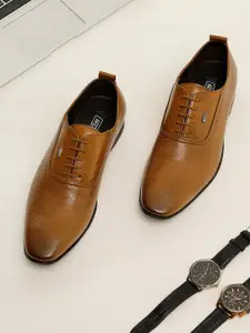 ID Men Tan Brown Solid Formal Derbys Shoe