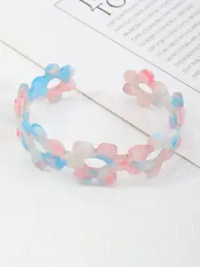 URBANIC Women Pink & Blue Floral Cuff Bracelet