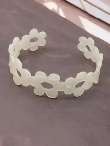 URBANIC Women White Floral Cuff Bracelet