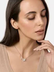 MINUTIAE Silver-Toned Brass Silver-Plated Necklace