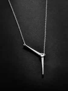 MINUTIAE Silver-Toned Brass Silver-Plated  Necklace