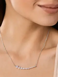 MINUTIAE Silver-Toned Brass Silver-Plated  Necklace