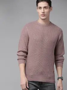 The Roadster Lifestyle Co Men Mauve Solid Pullover