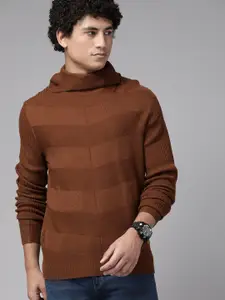The Roadster Lifestyle Co. Men Self-Striped Pullover