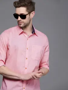 WROGN Men Pink Slim Fit Opaque Casual Shirt