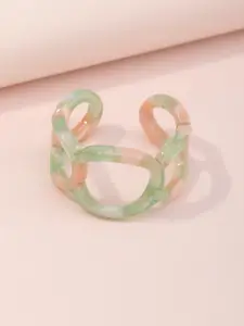 URBANIC Women Green & Peach-Coloured Adjustable Fashion Finger Ring