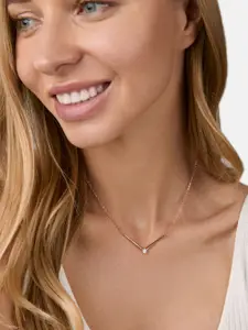 MINUTIAE Rose Gold & White Brass Rose Gold-Plated Handcrafted Necklace