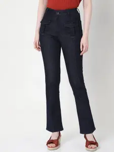 Vero Moda Women Blue High-Rise Bootcut Jeans