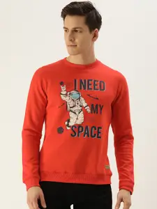 PETER ENGLAND UNIVERSITY Men Red Printed Sweatshirt