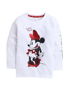 KINSEY Girls White & Red Minnie Mouse Printed Bio Finish T-shirt