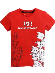KINSEY Girls Red Printed Dalmatians Applique T-shirt
