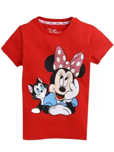 KINSEY Girls Red Minnie Mouse Bio Finish T-shirt