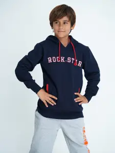 mackly Boys Navy Blue Hooded Sweatshirt