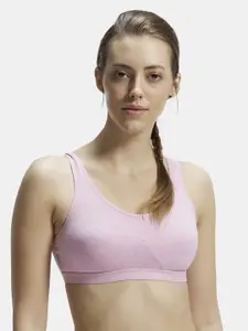 Jockey Non- Wired Non Padded Combed Cotton Stretch Full Coverage Slip-On Active Bra