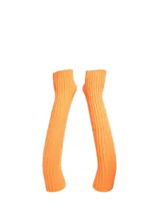 20Dresses Women Orange Self-Design Knitted Hand Gloves