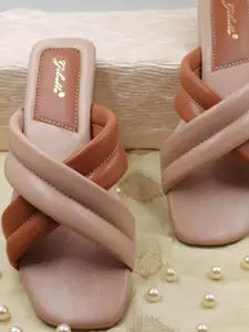 Gibelle Women Pink & Brown Open Toe Flats