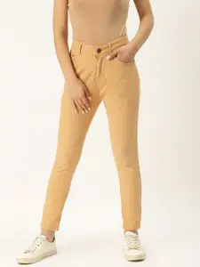 PARIS HAMILTON Women Peach-Coloured with Tinge of Beige Slim Fit High-Rise Jeans