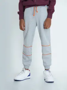 mackly Boys Grey & orange Solid Joggers