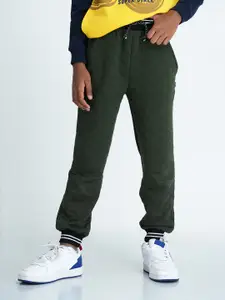 mackly Boys Olive Green Solid Joggers