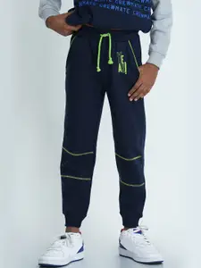 mackly Boys Navy-Blue Solid Joggers