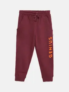 mackly Boys Maroon Solid Joggers