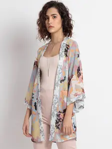 SHAYE Women Multicoloured Printed Kimono Shrug