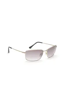 IDEE Men Brown Lens & Gold-Toned Rectangle Sunglasses IDS2610C3SG