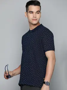 Indian Terrain Men Printed Polo Collar Pure Cotton T-shirt