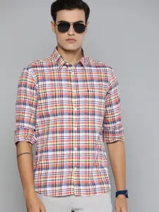 Indian Terrain Pure Cotton Slim Fit Checked Casual Shirt