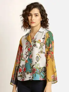 SHAYE Multicoloured Floral Shirt Style Top