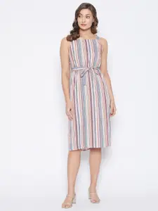 PURYS Multicoloured Striped Sheath Dress