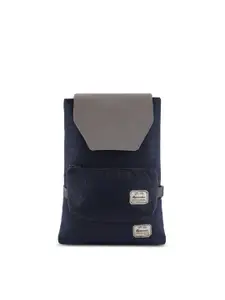 Harissons Adult Navy Blue & Taupe Laptop Sleeve with Accessory Pouch
