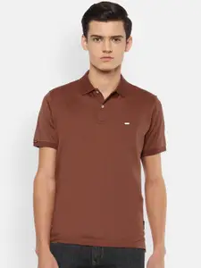 Van Heusen Men Brown Polo Collar T-shirt