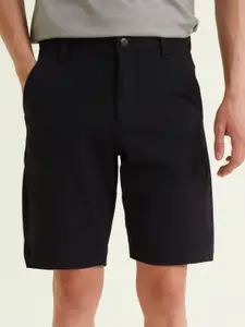 DAMENSCH Men Solid Black Premium Cotton Regular Fit 4 Way Stretch Chino Shorts