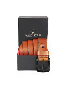 WildHorn Men Tan Leather Belt