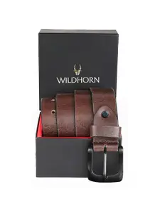 WildHorn Men Brown Leather Belt