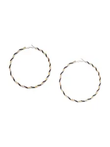 BELLEZIYA Gold-Toned Contemporary Hoop Earrings