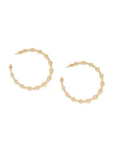 BELLEZIYA Gold-Toned Contemporary Half Hoop Earrings