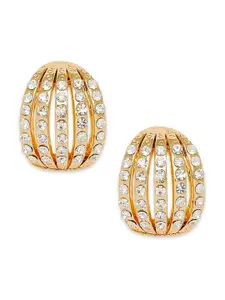 BELLEZIYA Gold-Toned & White Contemporary Studs Earrings