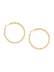BELLEZIYA Gold-Toned Contemporary Hoop Earrings
